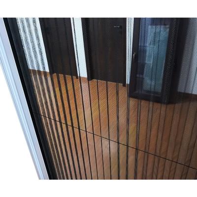 China Modern Design Aluminum Alloy Pleated Mesh Folding Mosquito Screen Door for Anti-Aging for sale