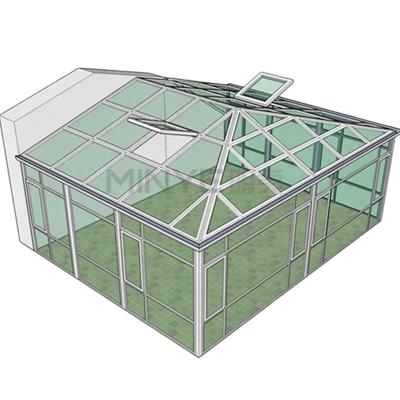 China OEM/ODM Balcony Glass Sunroom with Slope Roof Design and 5mm 9Ar 5mm Glass Thickness for sale