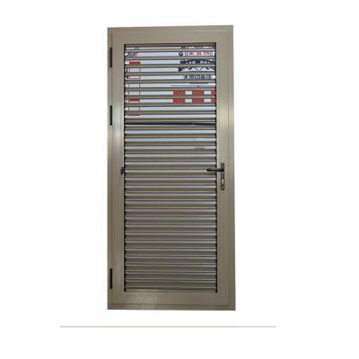 China CE Aluminum Profile Commercial Louver Door with Finished Surface and Aluminum Slats for sale