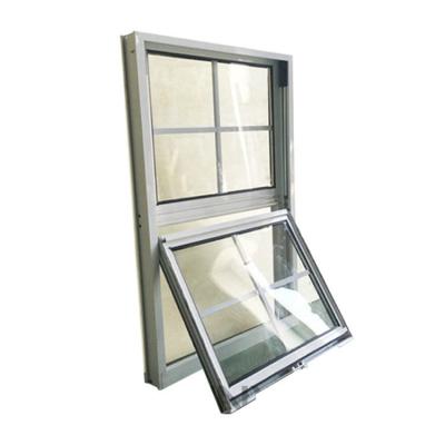 China UPVC Manual Vertical Sliding Window with Tempered Glass and FiberGlass Screen Netting for sale