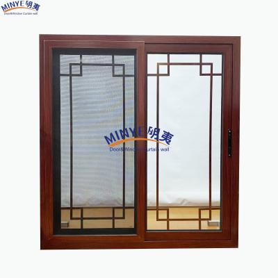 China Sound Insulation PVC Sliding Window with Modern Design and FiberGlass Screen Netting for sale