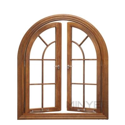 China Brick Moulding Sound Insulation Half Round Double Glazed Windows with Aluminum Arched for sale