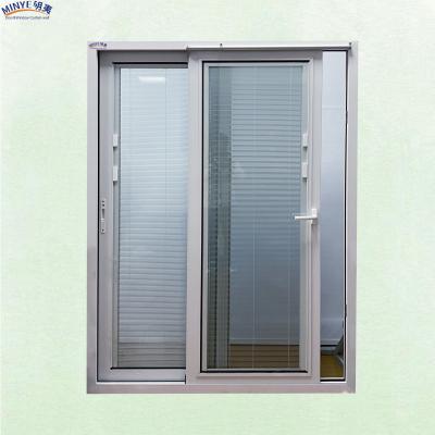 China Villa Sliding Door with Built-In Glass Blinds Waterproof Aluminum Alloy Fiberglass Netting for sale