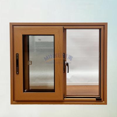 China Double Tempered Glass Hurricane Protection Aluminum Sliding Window With Magnetic Screen for sale