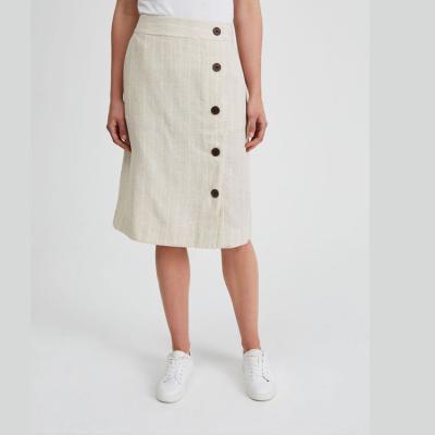 China Women Summer Fashion Waist Midi Straight Skirt High A Line Casual Skirt Plus Size A for sale