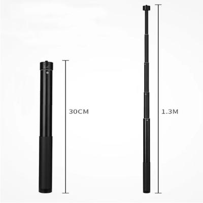 China Hot Sale 1.3M Long Adjustable Flexible Selfie Stick Monopod Lightweight/Stable Aluminum Handheld Camera Long/Extendable Stick with 1/4 Thread Head for sale