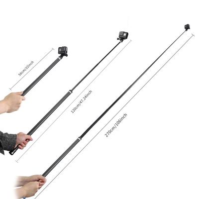 China Long/Extendable 2021 New Action Camera Accessory 2.7M Super Long Extendable Selfie Stick Lightweight/Stable/Superb For GoPro/Insta360/OSMO Action for sale