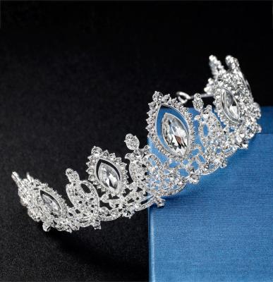 China Fashional Keepsake Gifts Classic Queen Crown Miss Universe Crown Pageant Silver Bridal Hair Jewelry for sale