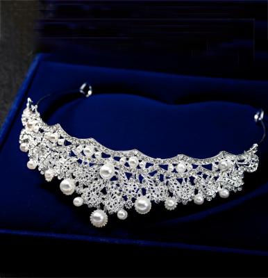 China Luxury Pearl Tiara Crown Wedding Hair Accessories Bridal Elegant Fashional Keepsake Gifts for sale