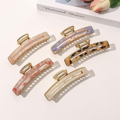 China Wholesale Korean Style High Quality Japan Acrylic And Leopard Elegant Hair Clips And Alloy Claw Clip Hair Claw Clips Big For Women And Girls for sale