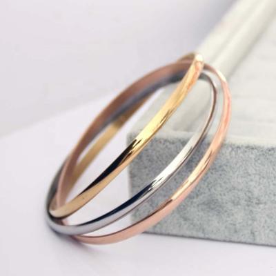 China FASHIONABLE Wholesale Women's Stainless Steel Chain Minimalist Bangle Bracelets Bangles for sale