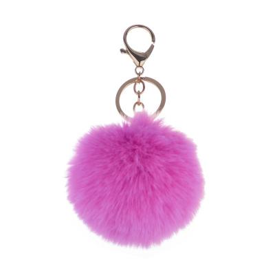 China Fashional Souvenir Gifts Fashional Fluffy Hairy Ball Fur Colorful Customized Faux Metal Chain Head Chain Pompoms for sale