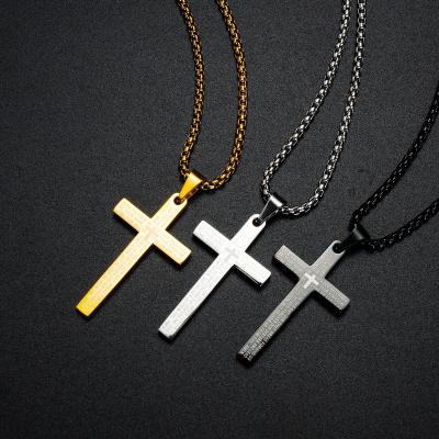 China Fashion Holy Scripture Stainless Steel Religious Cross Necklace And Pendants For Men Women Cross Pendant Necklace for sale