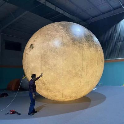 China Large Inflatable Moon balloon Model Giant Advertising Decoration Inflatable Moon Model with changing Led Light for sale