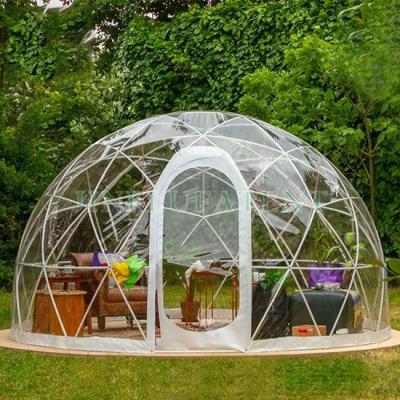 China Gepersonaliseerd logo 2.9m igloo koepel tent transparante pvc voor tuinhuis Te koop