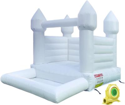 China OEM opblaasbaar Bubble House Moon Jumping White Bouncy Castle Te koop