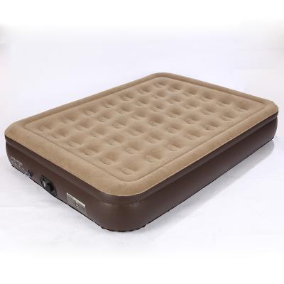 China warm te koop Blow Up Air Bed Soft Plush Flocking Matras Duurzaam Automatisch Elektrisch Inflatie Air Matras Te koop