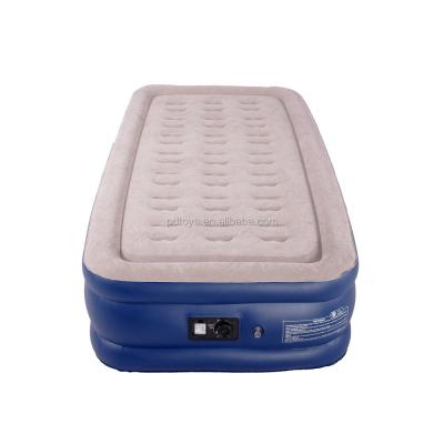 China Elektrisch Inflatie luchtmatras warm te koop Blow Up Air Bed Soft Plush Flocking Matras Duurzaam Automatisch Te koop