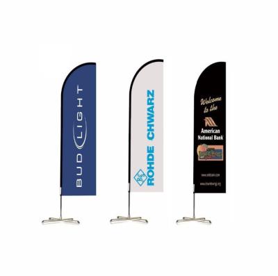 China outdoor flying banner promotion custom printed advertising knife type teardrop flag bali bow beach flag with corss base for sale