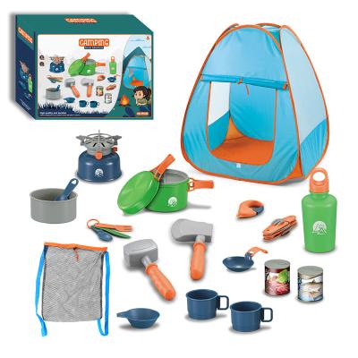 China Soft Toy EPT Toys 22Pcs Kids Pretend Tents Toy For Children Room Kit Pop Up Tent Toy Play Camping Kitchen Tool for sale