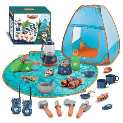 China Outdoor Toys Camping Tools Camping Tent Set Toys For Kids Pretend Play Toy 13.5 x 52x43.5 cm for sale