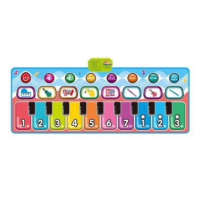 China Children Educational Music Cartoon Toy Fashion Electronic Touch Learn Piano Play Blanket Mat With Music for sale