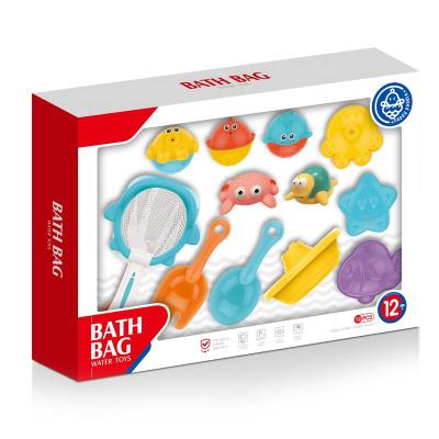 China Bath Toy Hot Sale 12pcs Ocean World Shape Interactive Water Bath Toy for sale