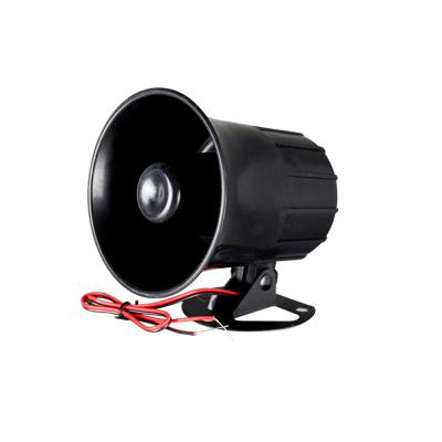 China 12V Home Siren Alarm Plastic Black Cable Security Sounds Electric Siren Horn Speaker for sale