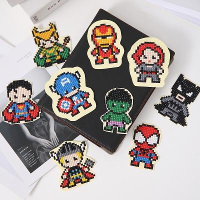 China New Fresh Man DIY Diamond Sticker 5D Diamond Painting Cross Stitch Picture Classic/Postmodern Faux Stone Mug Book Phone Decoration Spider 9pcs Iron for sale