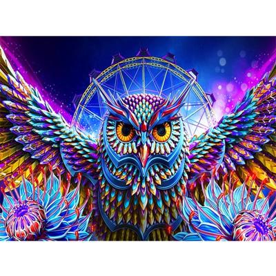 China Factory Outlet DIY Owl Digital Oil Painting Home Decoration Colorful Eco-friendly Wall Art Background Painting for sale