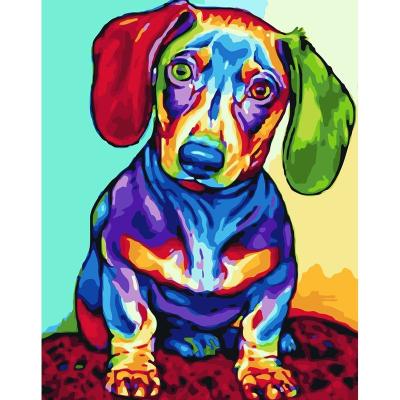 China Wholesale High Quality Multicolor Eco-friendly Diy Puppy Digital Oil Painting Home Improvement Wall Art Background Painting for sale