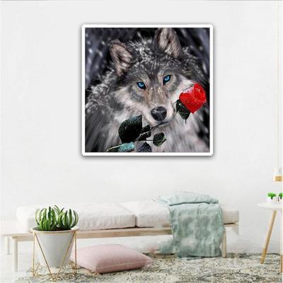 China Full &Wolf Eco-friendly 3D Diamond Painting Round Rhinestones Full Diamond Painting Embroidery from 5D Diy Diamond Painting Girl for sale