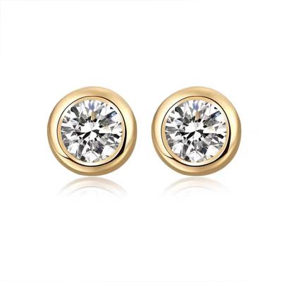 China FASHIONABLE HPHT CVD Lab Developed Diamond Certified Stud Earrings Rose Gold for sale