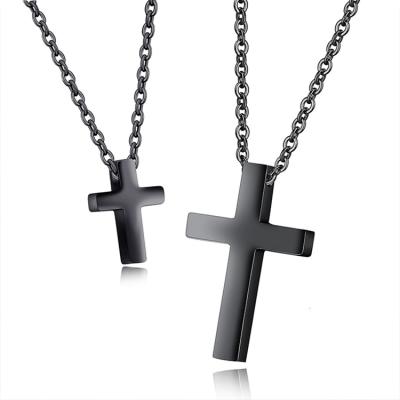 China FASHIONABLE hot new items couple gold pendant titanium steel black cross cool gift necklaces for sale