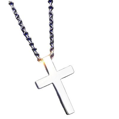 China Trendy Black Steel Gold Guaranteed Fashion Cross Necklace Popular Suitable Quality Prices for sale