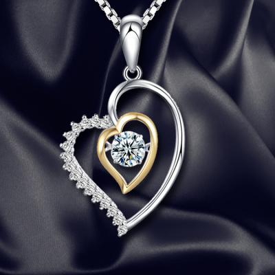 China FASHIONABLE s925 Sterling Silver Smart Necklace Pendant Fashion Inlaid Zircon Dance Pendant for sale