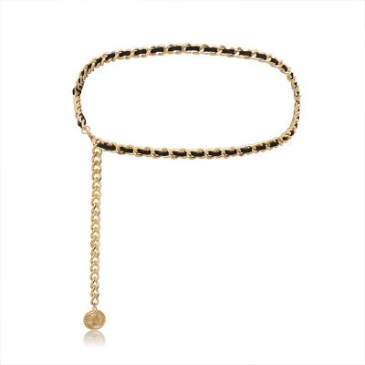 China Customized Women Single Layer Gold Waist Chain Belt for sale