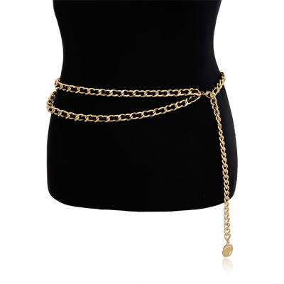 China Wholesale Two Layer Gold Plated Belly Chain Waist Belt For Women for sale