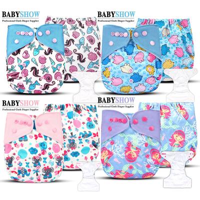 China Printed Hot Sell Pattern Print Double Row Snap Pocket Cloth Washable Adjustable Diaper Customized Diapers for sale