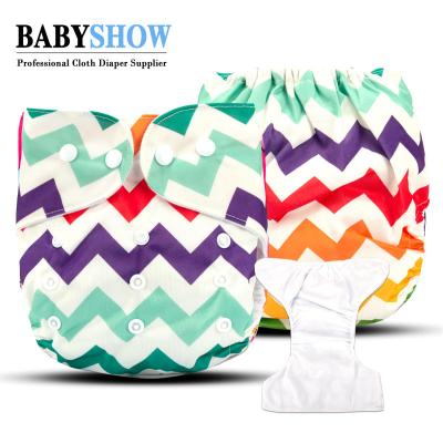 China Wholesaler Reusable Printed Pocket Cloth Diaper New Print Pocket Diaper Baby Cloth Diaper One Size for sale