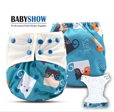 China Printed Cloth AI2 Loose Size One Pocket Diaper Rows Snaps Pattern Reusable Washable PUL Baby Diapers for sale