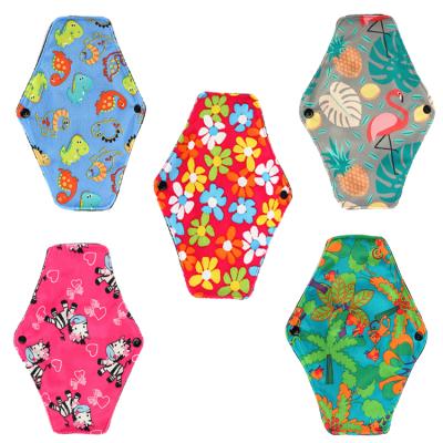 China Breathable Bamboo Reusable Sanitary Pads Stylish Cloth Sanitary Napkin Pattern Menstrual Pads For Women for sale