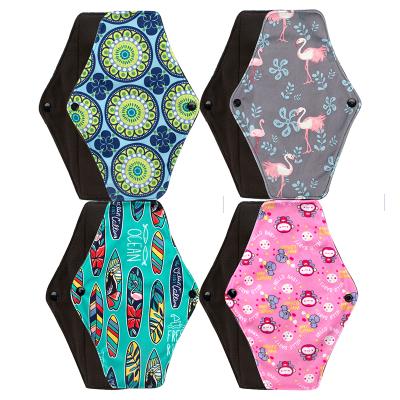 China Breathable Washable Women Cloth Menstrual Reusable Bamboo Sanitary Napkin Pads Reusable Cloth Sanitary Pads for sale