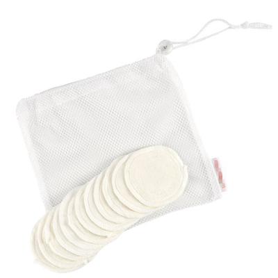 China Eco-friendly Reusable Cotton Bamboo Face Make Up Remover Pads Washable Makeup Remover Pads With Mesh Bag for sale