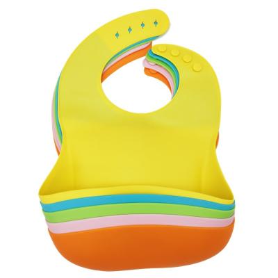 China Printing 23*30cm BPA Free Convenient Unique Waterproof Baby Feeding Bibs Silicone Waterproof Toddler Bib For Baby for sale