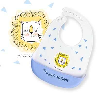 China BPA Free Silicone Bibs Washable Baby Feeding Bib Waterproof Silicone Baby Bib With Food Catcher for sale