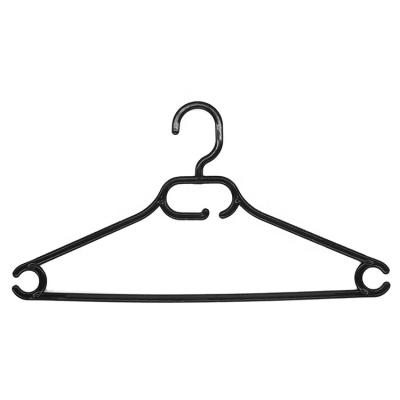 China Household Non-slip Wholesale Plastic Clothes Hanger Black Multifunctional Clothes Hanger for sale