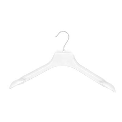 China Best Selling Non-Slip Dry Cleaner Plastic Clear Hanger Shoulder Wide Non-Slip Hanger for sale