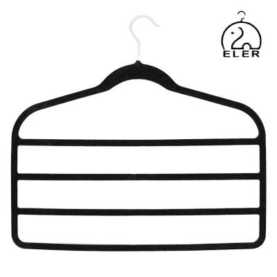 China Hot Selling Four-compartment Non-slip Assembling Pants Rack, Multifunctional Non-slip Hanging Storage Rack for sale