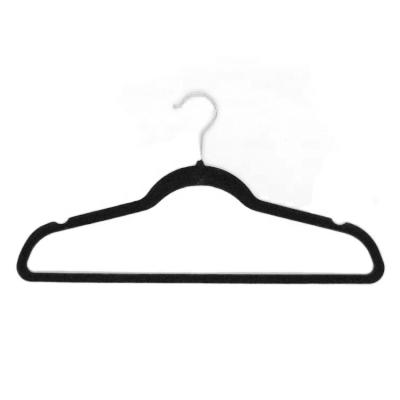 China Hot Wholesale Velvet Non-slip Stretching Plastic Non-slip Clothes Hanger With Notch Household Multifunctional Bracket Adult Hanger for sale